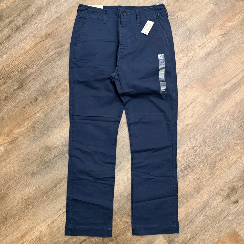NEW Aeropostale Aero Relaxed Chino Pants‎ Navy Blue Mens 27x28 Flat Front Dress